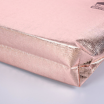 Sacs d'emballage non tissés à stratification portable pour l'épicerie et le matériau PP écologique en or rose