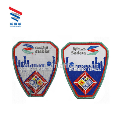 Logo personnalisé Patches en coton tissé/fil jumeaux pour la promotion des clubs scolaires