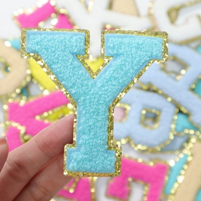 5.1cm 5.7cm 6.3cm 7cm Lettres A-Z Patch Glitter Le repassage de la chenille