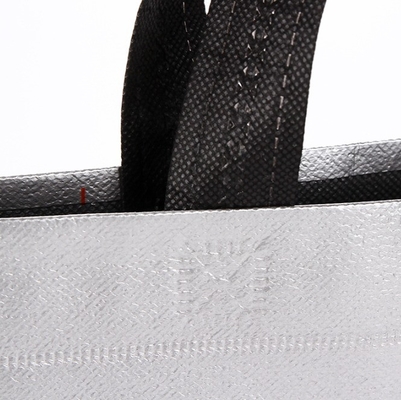 Sac en tissu non tissé imprimé sur mesure LOGO Laser Film métallique sac à dos pour foulards châles