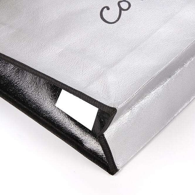 Sac en tissu non tissé imprimé sur mesure LOGO Laser Film métallique sac à dos pour foulards châles