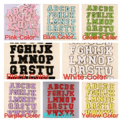 L'or rose bordure de fer sur la réparation de l'adhésif Alphabets Applications de couture avec tissu Twill 3D