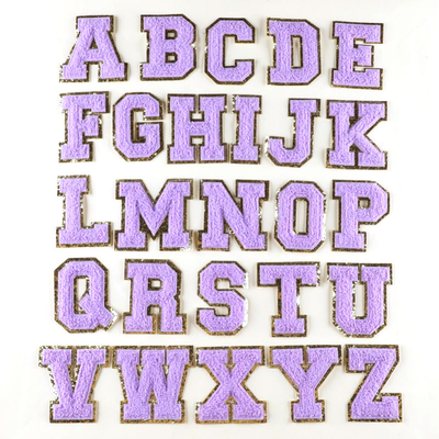 8 cm patchs de lettres de chenille ensemble d'alphabet pour les vêtements