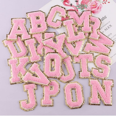 8 cm patchs de lettres de chenille ensemble d'alphabet pour les vêtements