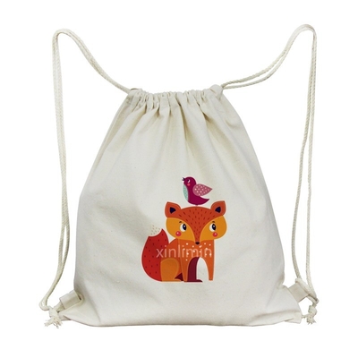 Logo personnalisé Logo réutilisable en coton toile de tirage à la corde Sac à magasiner pour écologique