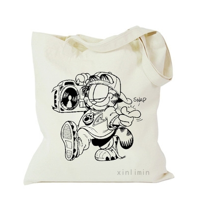 Couleur personnalisée Cartoon écologique mode sac à main imprimé pour les achats des femmes