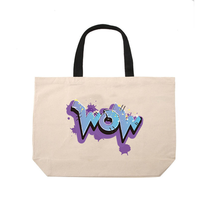 Logo imprimé sur mesure personnalisé Sac en toile de coton blanc pour achats réutilisables