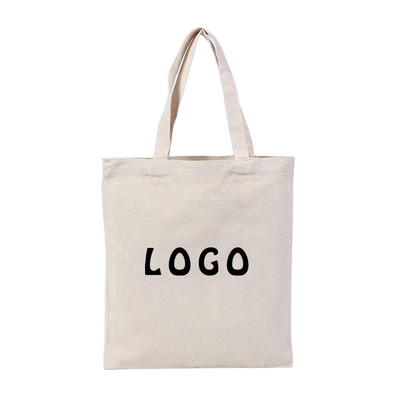 Exposition sur mesure imprimé écologique recyclé sac à main blanc sac à main de toile de coton organique avec logo