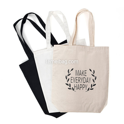 Exposition sur mesure imprimé écologique recyclé sac à main blanc sac à main de toile de coton organique avec logo
