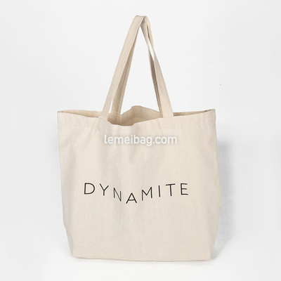 Exposition sur mesure imprimé écologique recyclé sac à main blanc sac à main de toile de coton organique avec logo