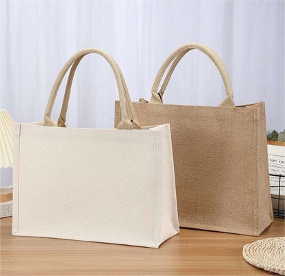 Sac de plage en forme carrée en toile étanche et stratifiée en coton