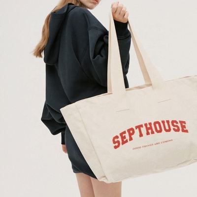 Logo personnalisé d'exposition imprimé surdimensionné sac de toile de coton pour un mode de vie actif