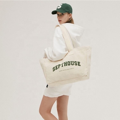 Logo personnalisé d'exposition imprimé surdimensionné sac de toile de coton pour un mode de vie actif