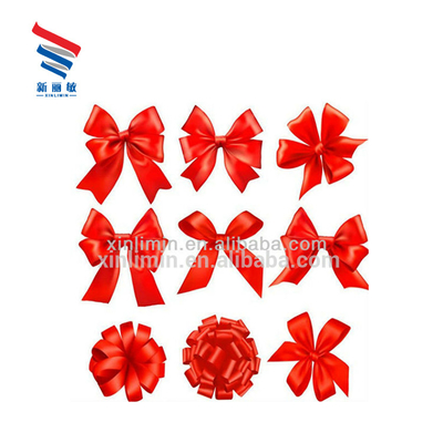 Un seul visage style de ruban satiné coloré roses fleur arc Décoration de mariage durable