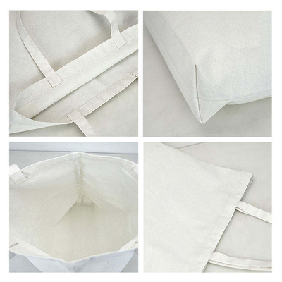 Sac à main en coton blanc et blanc avec logo imprimé sur mesure pour les achats d'affaires
