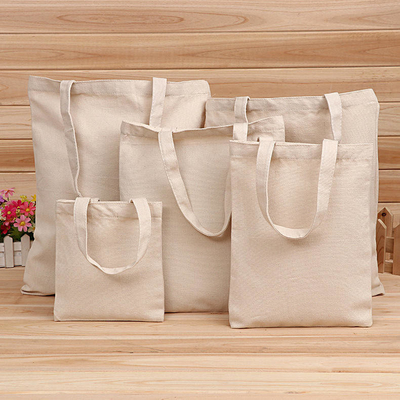 Sac à main en coton blanc et blanc avec logo imprimé sur mesure pour les achats d'affaires