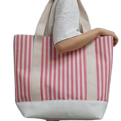 Sac à épaule à rayures, sac à main, toile, idéal pour les affaires