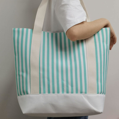 Sac à épaule à rayures, sac à main, toile, idéal pour les affaires
