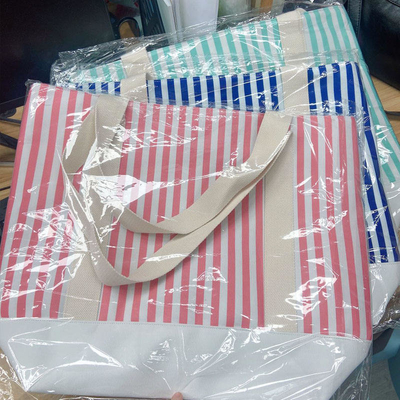 Sac à épaule à rayures, sac à main, toile, idéal pour les affaires