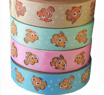 Emballage cadeau Ruban gros grain personnalisé avec écran de logo imprimé en relief largeur 1/4 '