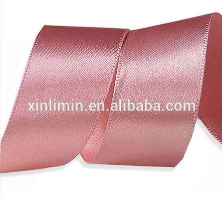 Couleur solide personnalisé écran de soie imprimé Logo cadeau emballage double face ruban satiné