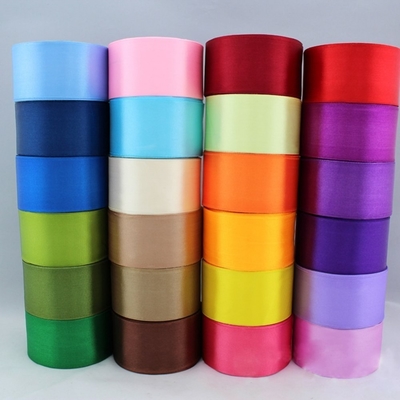 Ruban d'emballage avec logo imprimé sur mesure largeur 3 mm-100 mm type de tissu satiné/grain