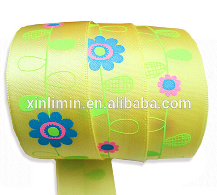 Ruban d'emballage avec logo imprimé sur mesure largeur 3 mm-100 mm type de tissu satiné/grain
