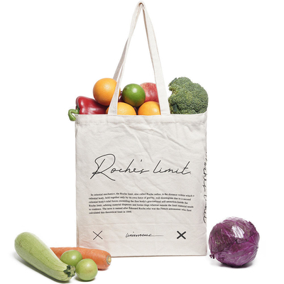Achat de sac à main en coton réutilisable avec conception en toile blanche personnalisée