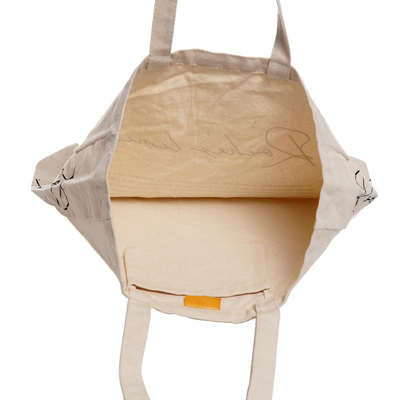 Achat de sac à main en coton réutilisable avec conception en toile blanche personnalisée