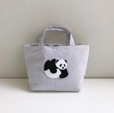 Logo personnalisé Amour animal 3D sac à main brodé en coton