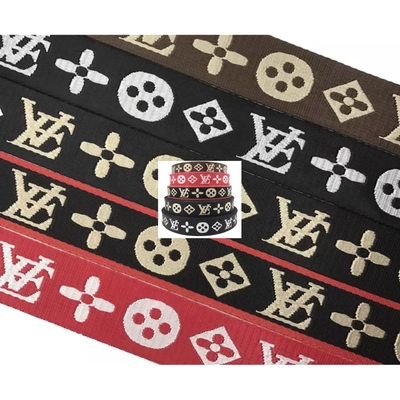 Logo personnalisé tissé Jacquard Strap Webbing en noir pour 38mm Nylon Shoulder Strap