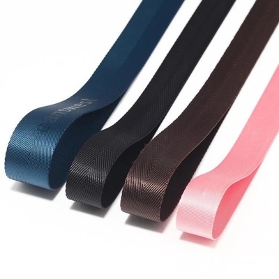 Logo personnalisé tissé Jacquard Strap Webbing en noir pour 38mm Nylon Shoulder Strap