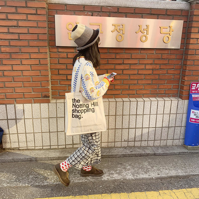 Logo personnalisé imprimé sur toile réutilisable Sacs de coton avec poche intérieure