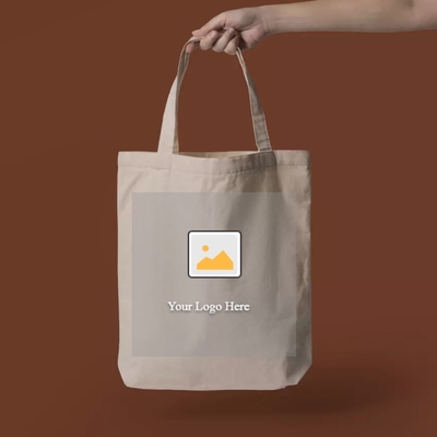 Logo personnalisé imprimé sur toile réutilisable Sacs de coton avec poche intérieure
