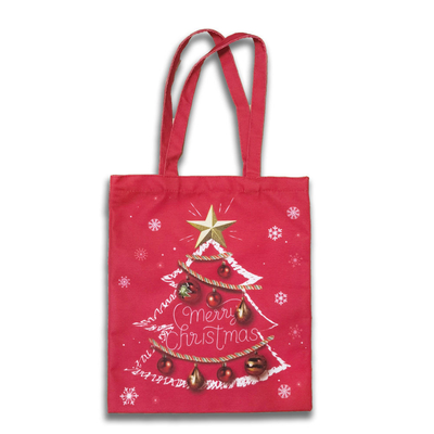 Sac de shopping en toile de coton polyester Logo personnalisable Taille pour cadeau de Noël OEM/ODM