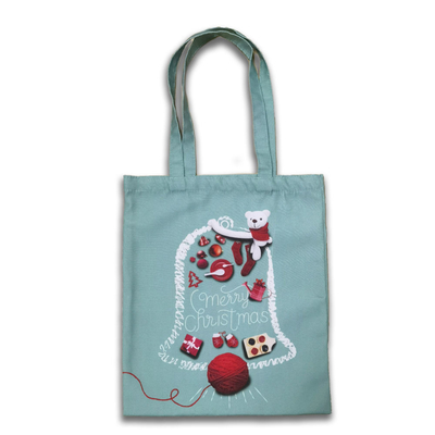 Sac de shopping en toile de coton polyester Logo personnalisable Taille pour cadeau de Noël OEM/ODM