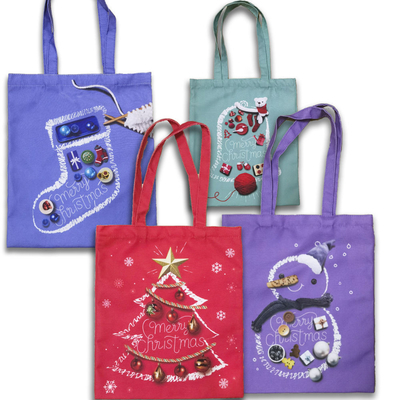 Sac de shopping en toile de coton polyester Logo personnalisable Taille pour cadeau de Noël OEM/ODM