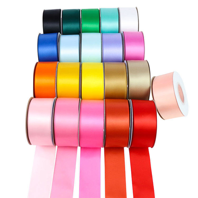 100% polyester ruban satiné à face unique en 196 couleurs personnalisées 38mm 50mm 100 yards/roll