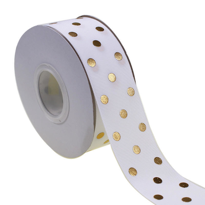 Accepté OEM 1.5 pouces personnalisé imprimé en feuille d'or Polka Dot Grosgrain Ruban 38mm pour l'enveloppe de cheveux arc / cadeau