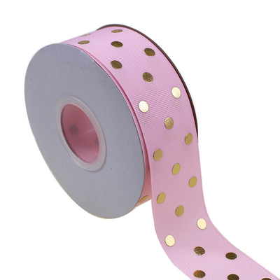Accepté OEM 1.5 pouces personnalisé imprimé en feuille d'or Polka Dot Grosgrain Ruban 38mm pour l'enveloppe de cheveux arc / cadeau