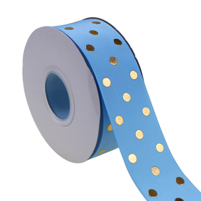Accepté OEM 1.5 pouces personnalisé imprimé en feuille d'or Polka Dot Grosgrain Ruban 38mm pour l'enveloppe de cheveux arc / cadeau
