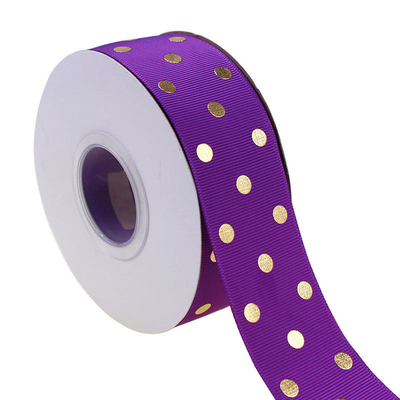 Accepté OEM 1.5 pouces personnalisé imprimé en feuille d'or Polka Dot Grosgrain Ruban 38mm pour l'enveloppe de cheveux arc / cadeau