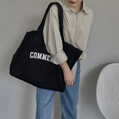 Sacs à main en toile de grande taille écologique pour le shopping Logo personnalisé et OEM / ODM Acceptable