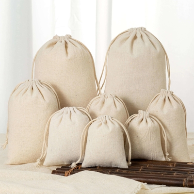 Logo personnalisé Eco-friendly Luxe Sac en coton doux pour l'organisation de bijoux durables