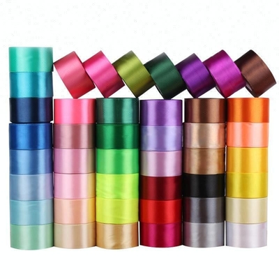 Modèle sur mesure double face 100% polyester RPET rouleau de ruban satiné pour emballage durable