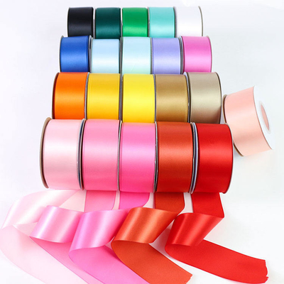 Modèle sur mesure double face 100% polyester RPET rouleau de ruban satiné pour emballage durable