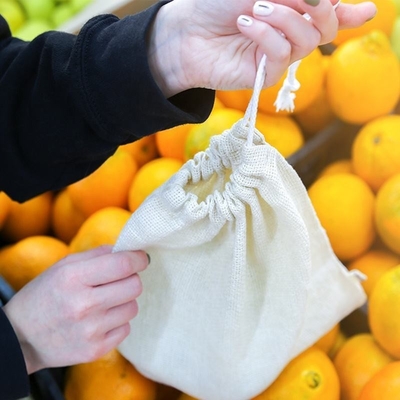 Logo personnalisé durable imprimé cadeau toile coton sac à main à double ficelle sac à dessin à ficelle