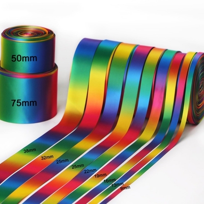 RIBBONS au toucher doux RIBBONS à une face double face arc-en-ciel ruban satiné ruban grossier