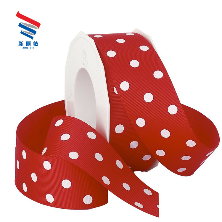 Ruban rouge polyester gros grain personnalisé 1-1/2 pouces pour la décoration et l'emballage de cadeaux