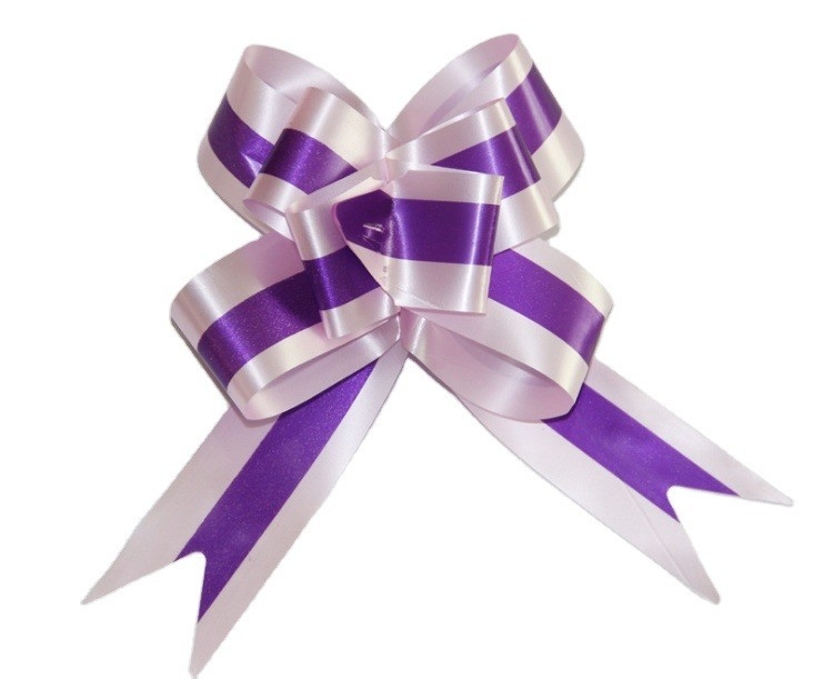 Couleur agréable et rapide Organza tirer les cordes des arcs pour la fête de mariage en matériau satiné